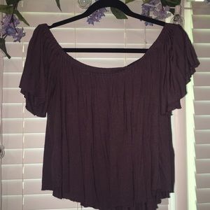 Off the shoulder purple top